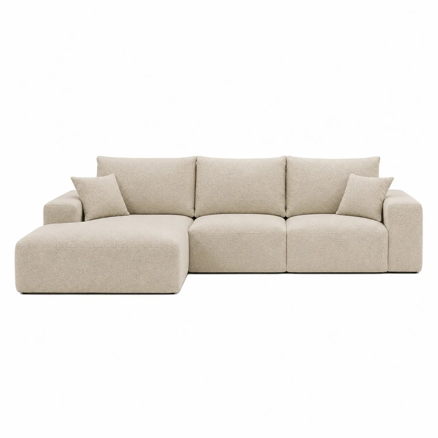 Narożna sofa z tkaniny poliestrowej Beżowy 300x90x170 cm