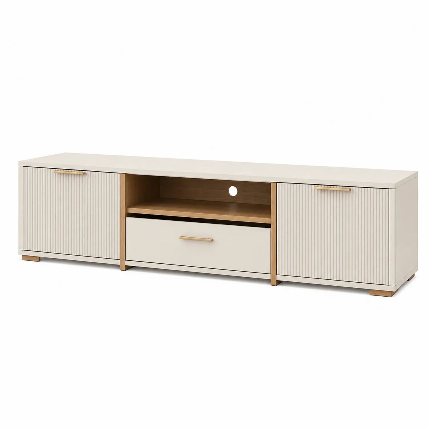 Szafka RTV MDF biały/dąb 180x40x45 cm