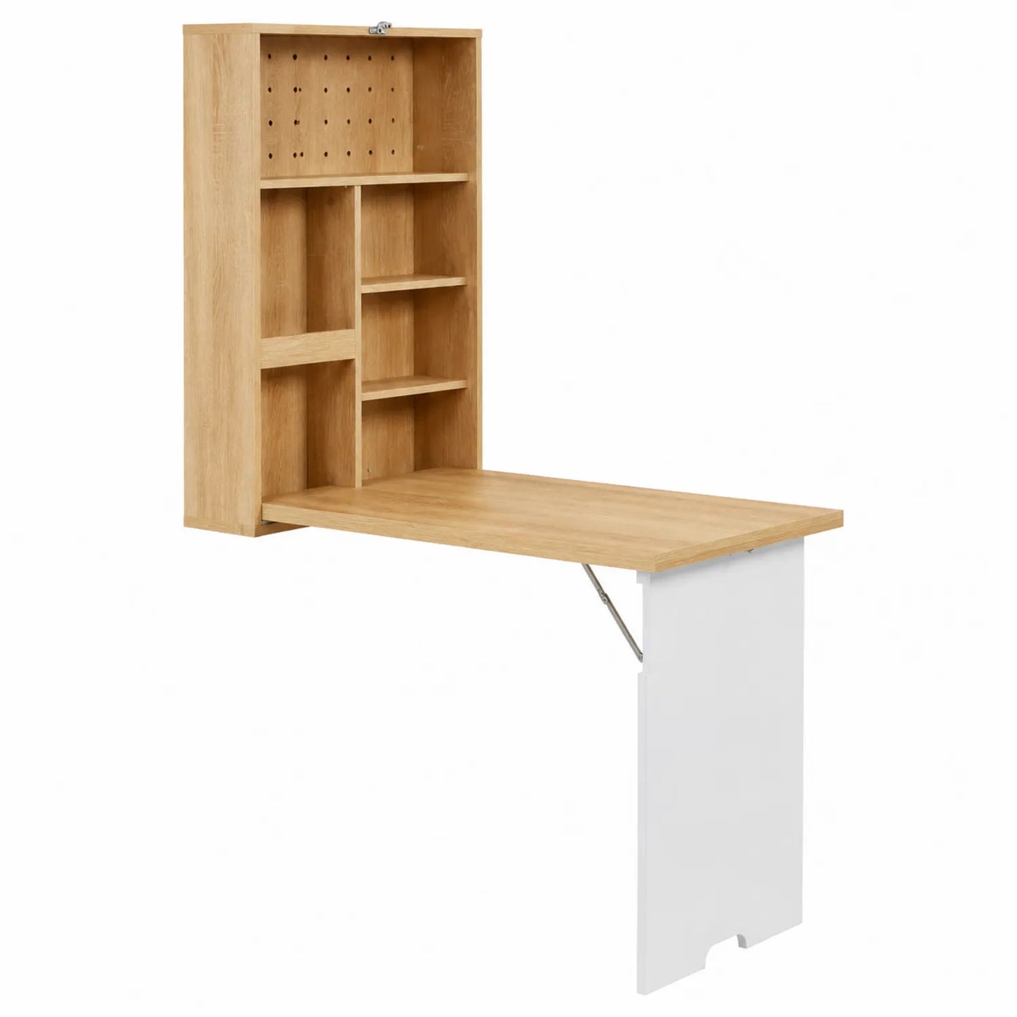 Ścienne składane biurko MDF 90x45 cm Dąb/Biały