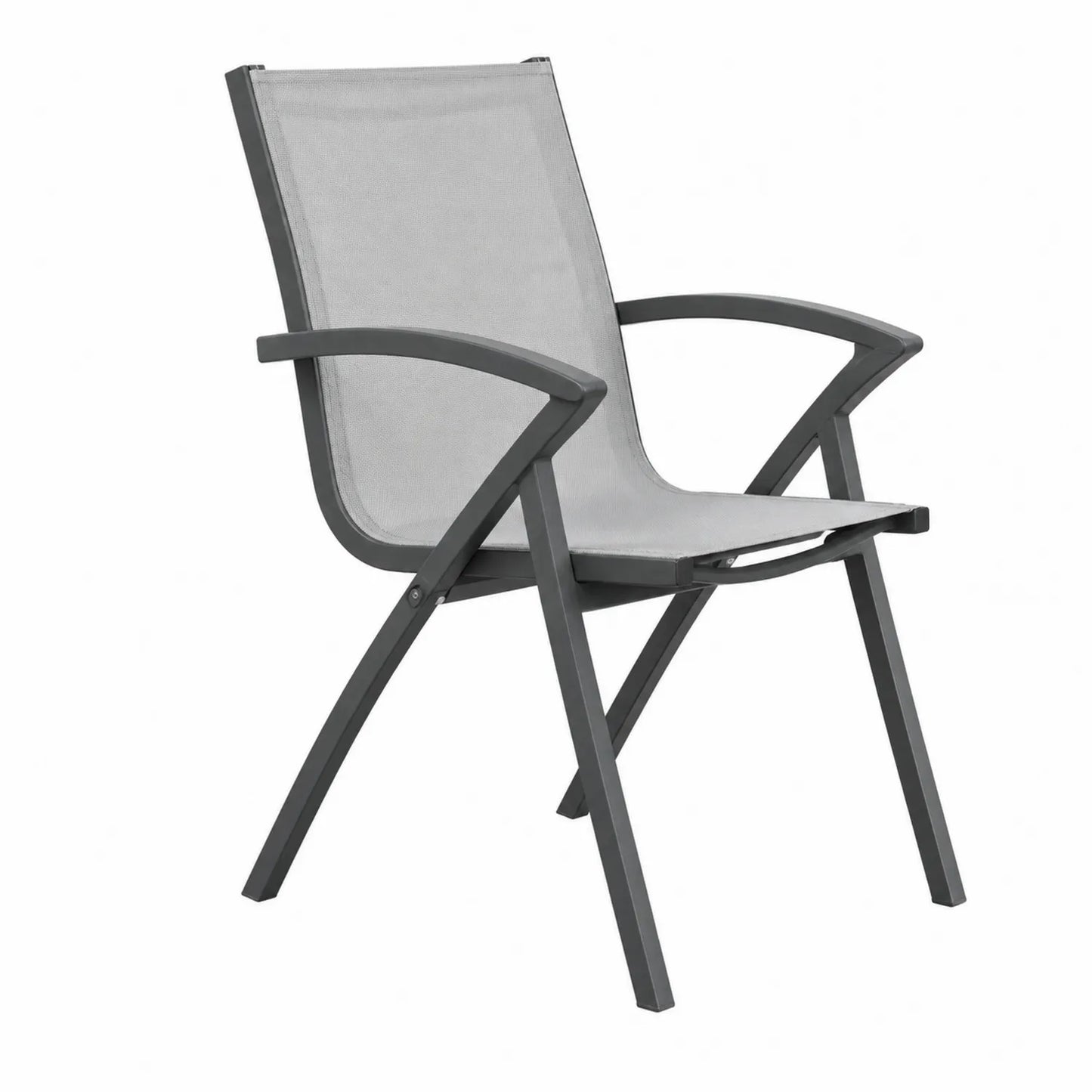 Krzesło ogrodowe aluminiowe siatkowe 90cm Szare