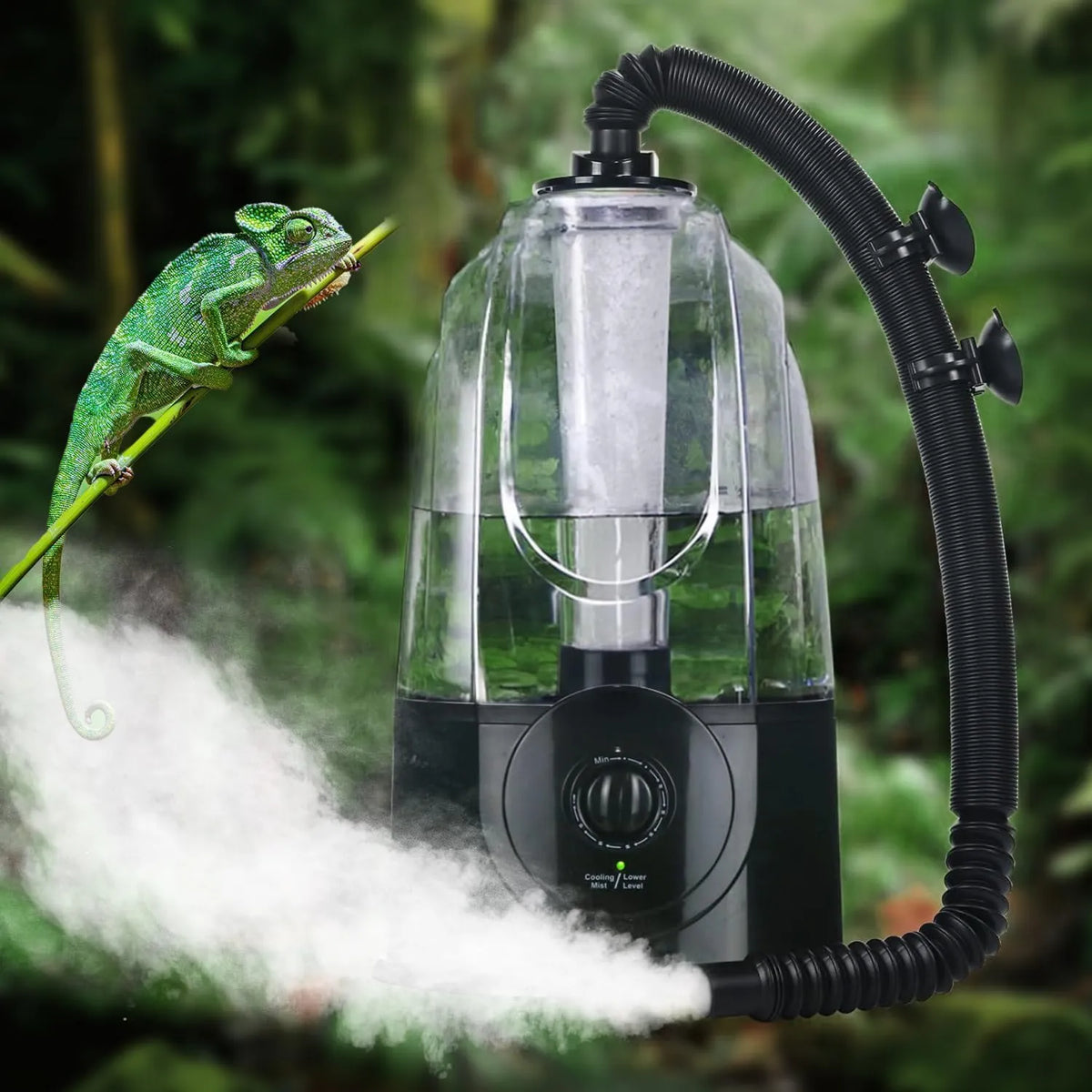 Coospider, Regulowana szczotka, Cooshiper 3.8 l ultradźwiękowa mgła do terrarium, do automatycznego pochłaniania wody, tłumik < 35 dB do