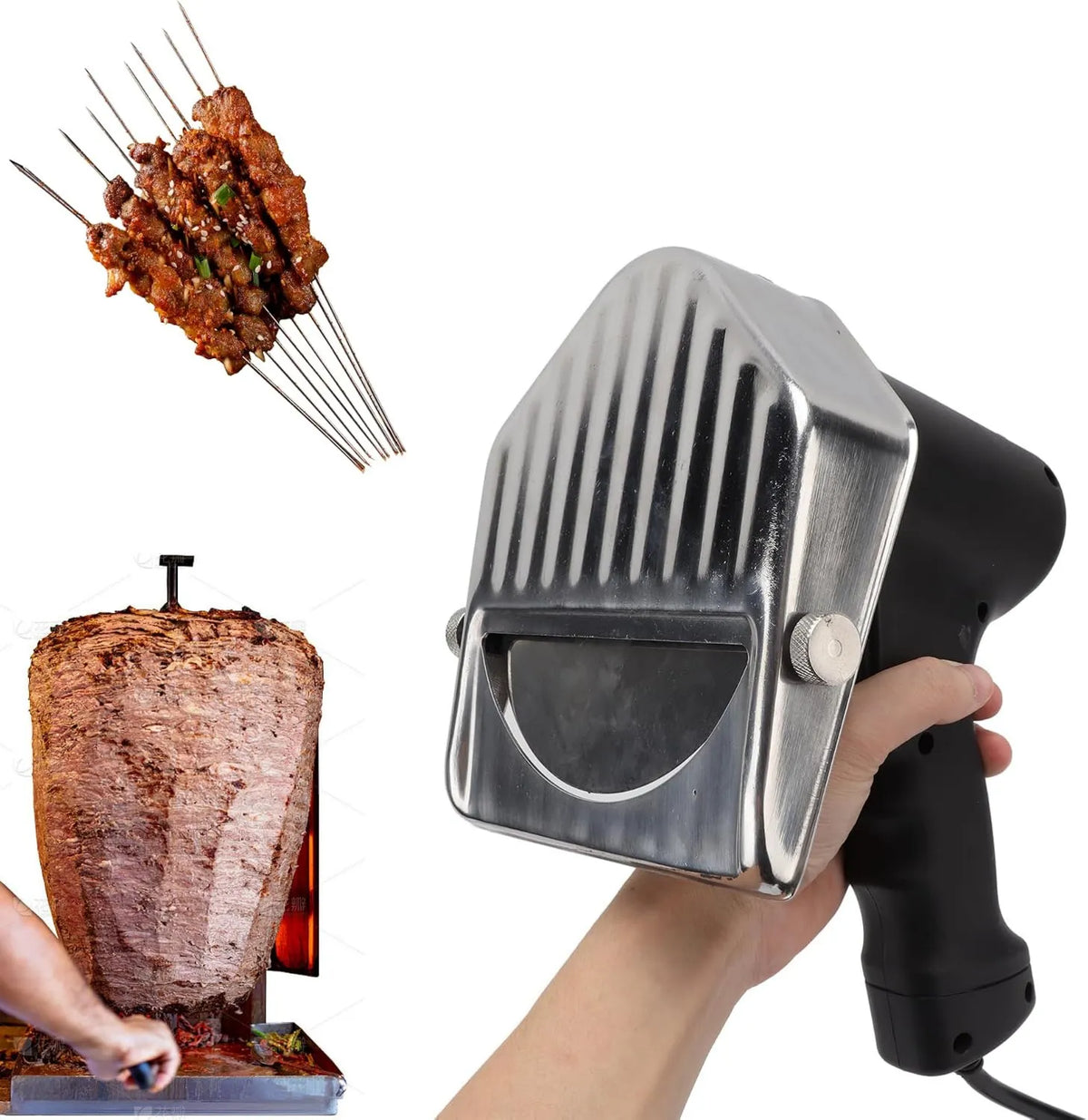 Topyond, 110- 220 V Knife, Kebab elektryczny nóż, krajalnica do jedzenia, 80 W, 220 V, restauracja, stal nierdzewna, funkcja ogrzewania 110-220 V