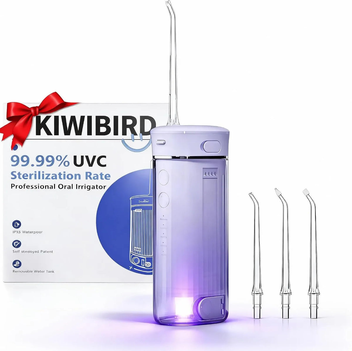 KIWIBIRD, IPX8 Ultra- przenośne, czyszczarka, hydrocharger stomatologiczny elektryczny, 230 ml, IP65, 3 tryby, bezprzewodowy, podróży