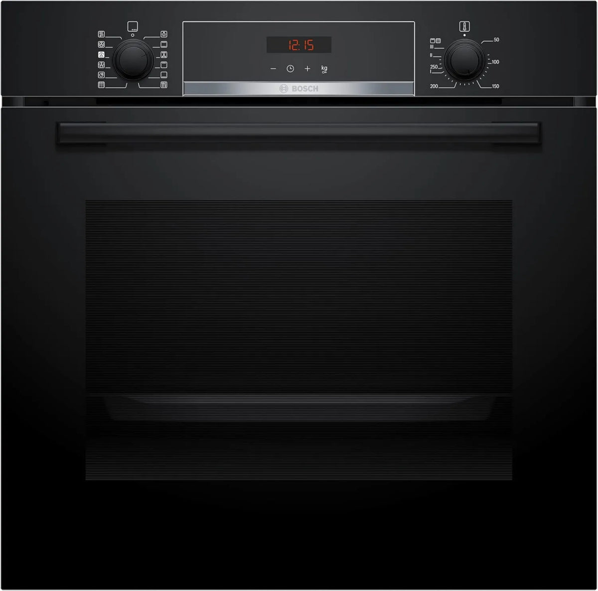 Bosch kuchenka z piekarnikiem, HQA574BB3 Piec elektryczny, 60 x 60 cm, 10 programów, do zabudowy, para, czarny, czerwony ekran LED