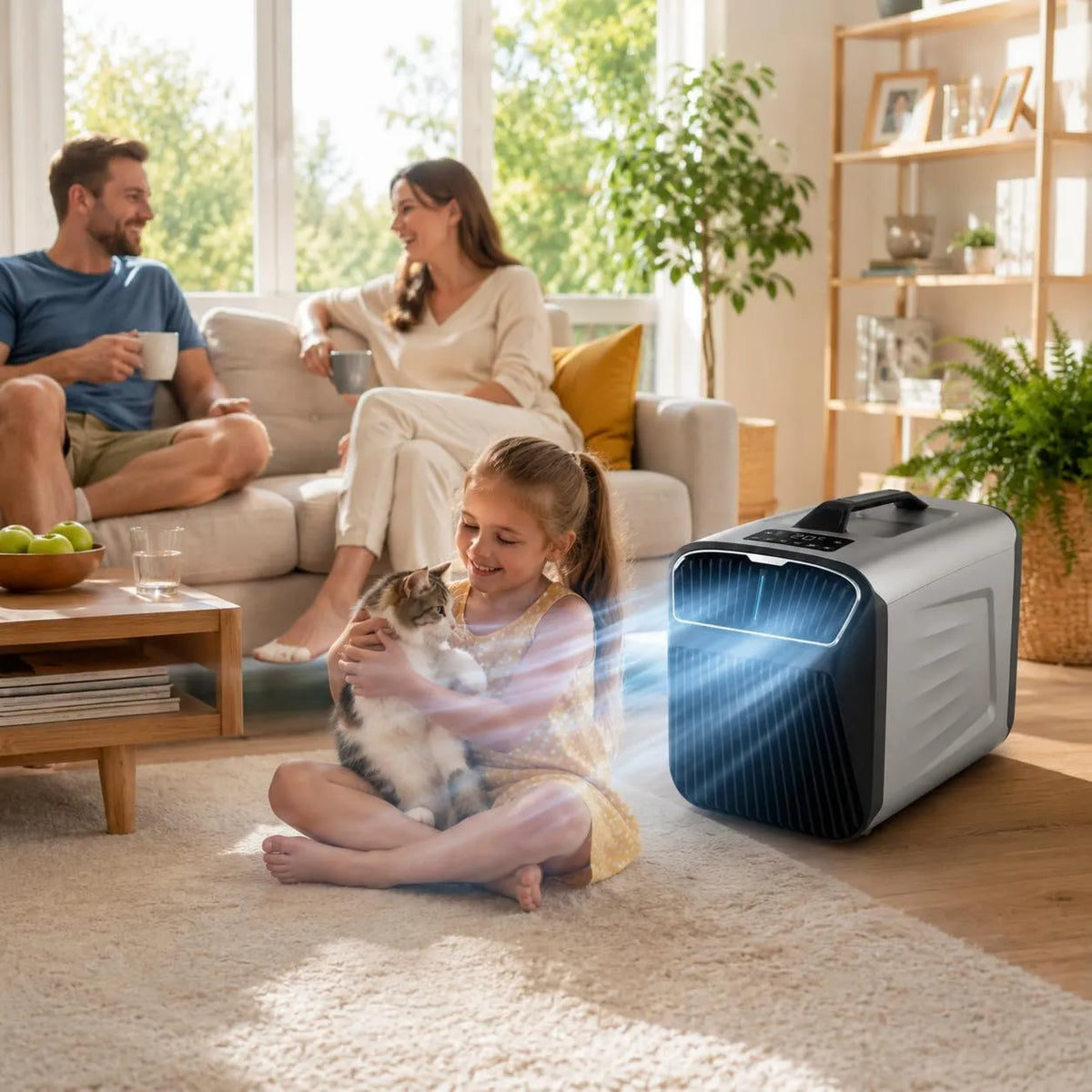 Soflightmok klimatyzator przenośny, Klimatyzator 220- 240 V Grey- 220 V, 1500 W, 240 V, przenośne, kemping, szary, Przenośny klimatyzator 5200 BTU 2026 4 w 1 1500 W mobilny 220- 240 V 12 V 24 V 220-240 V Grey-220 V