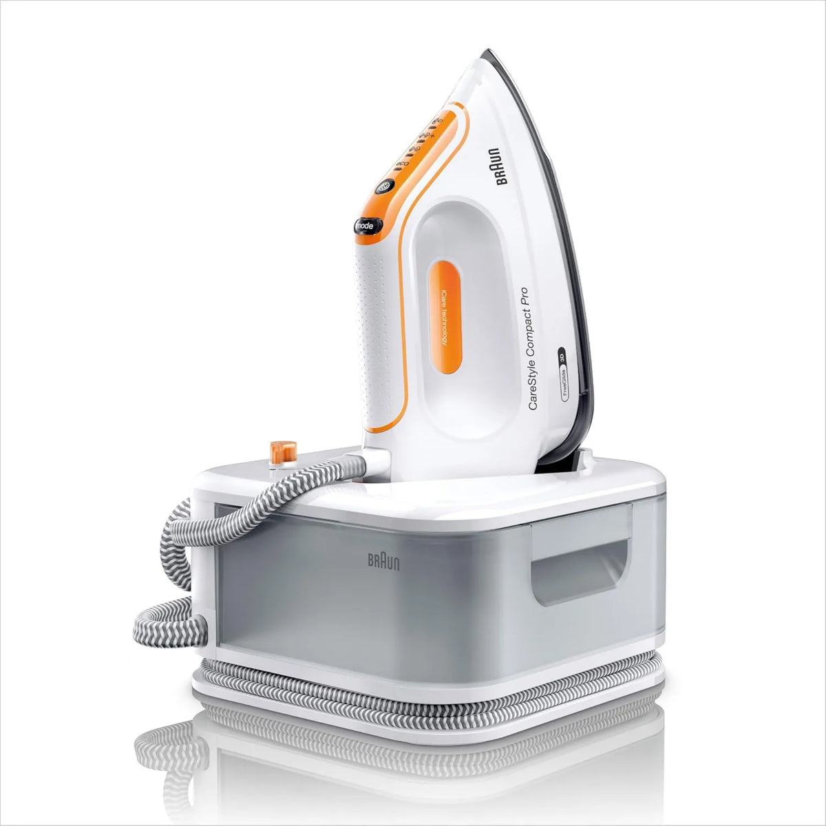 Braun, 1,5 l, 6 bar, 400 g, 2400 W, funkcja pary, CareStyle Compact Pro żelazko generujące parę, tryb iCareMode, pionowe parowanie