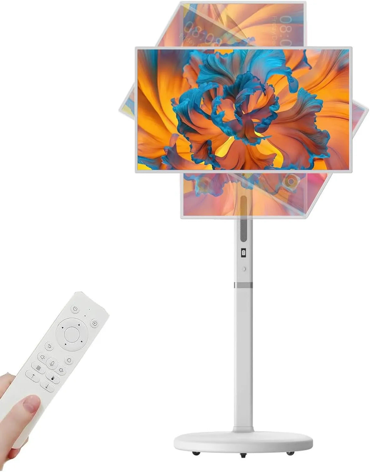 AETEREOS, Monitor, 27 cali, przenośne, poruszające się koła, dotyk, 8 GB Ram + 128 GB pamięci, kamera 12 MP, 32 ', TV Tablet Rolable