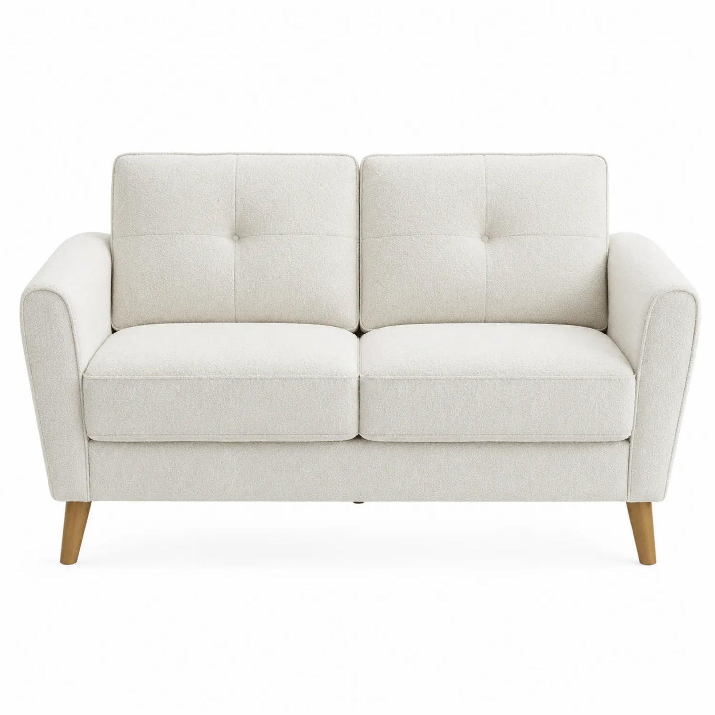 Sofa dwuosobowa tkanina kremowa 150x85x90 cm
