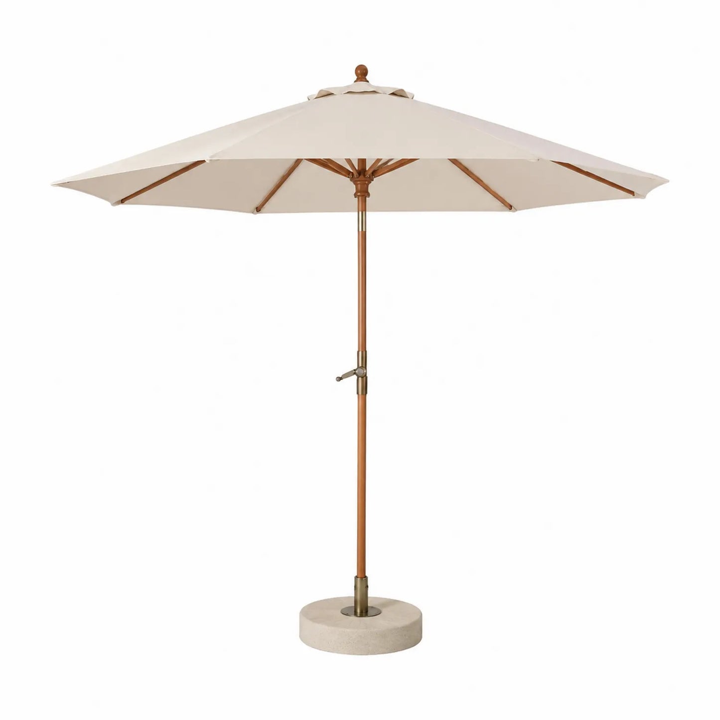 Parasol ogrodowy drewniany beżowy średnica 3m