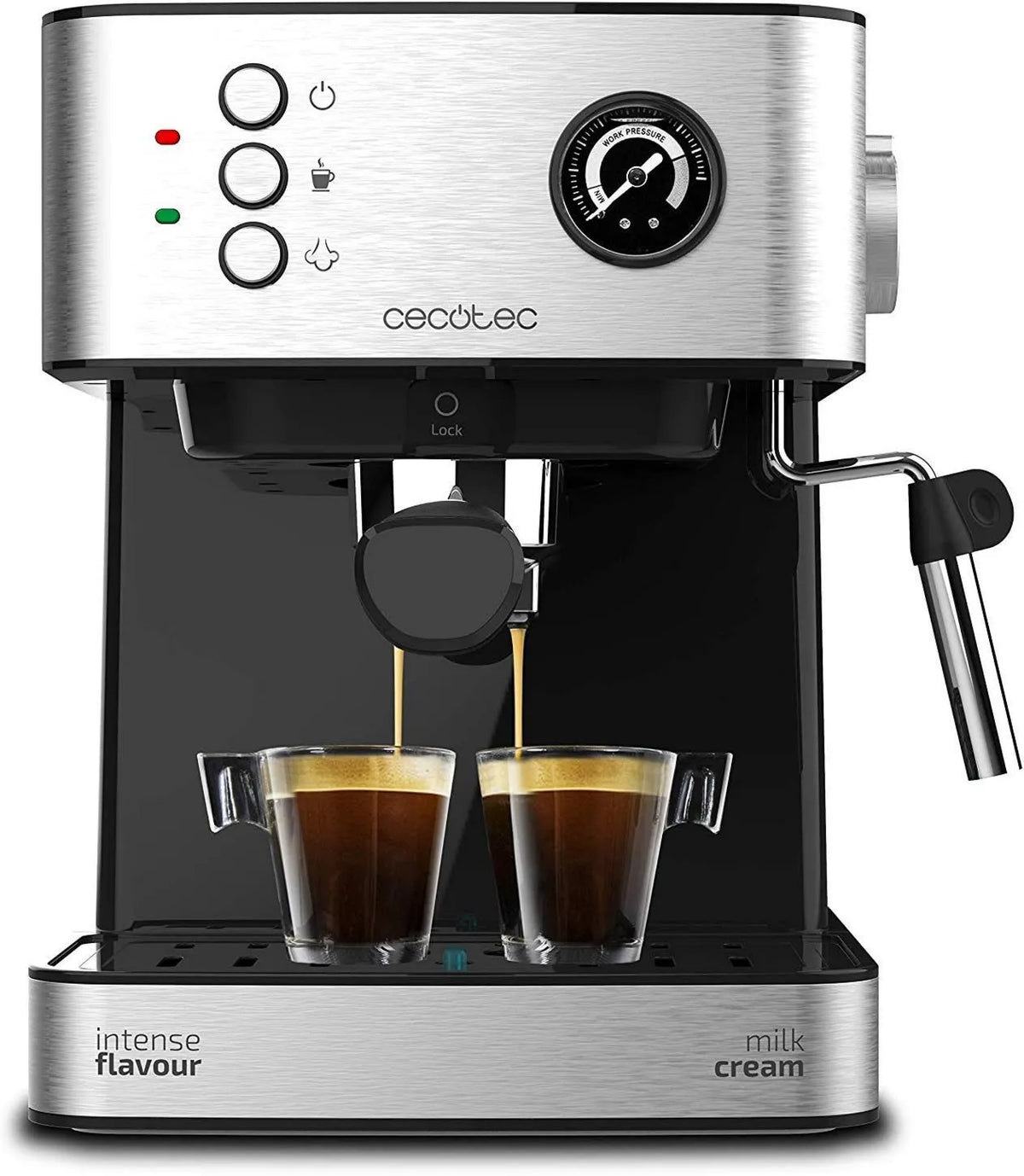Cecotec ekspres do kawy, 2900 W, 850 W, 20 bar, praca automatyczna, funkcja pary, Power Espresso Ekspres do kawy 20 Barista Pro. 2 Termobloki