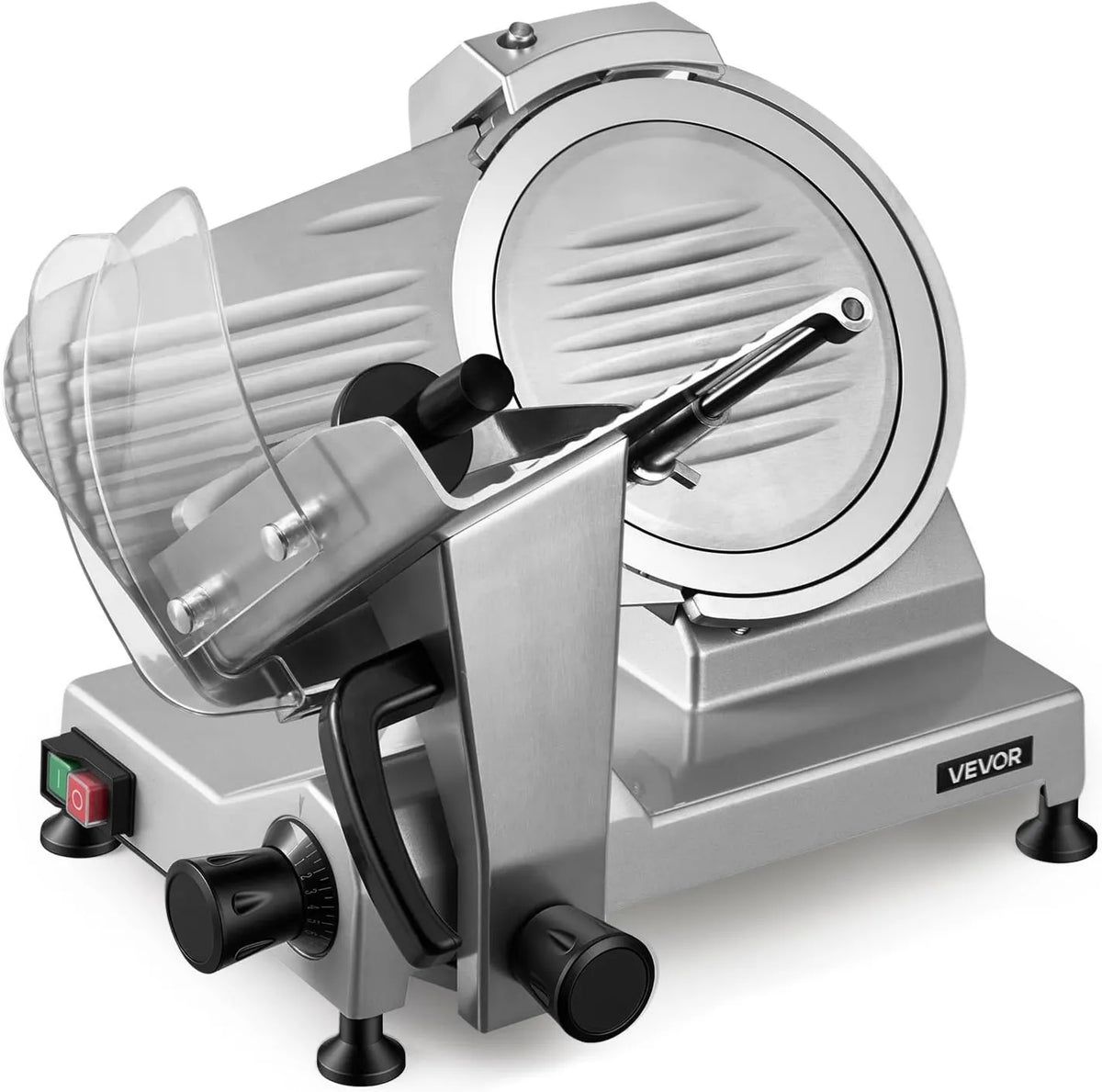 VEVOR krajalnica, dla Saucisson Chleb mięso mięsne Charcuterie, Elektryczny Slicer 240 W, Jamming Slicer z regulowaną grubością cięcia 0- 12 mm, Blade