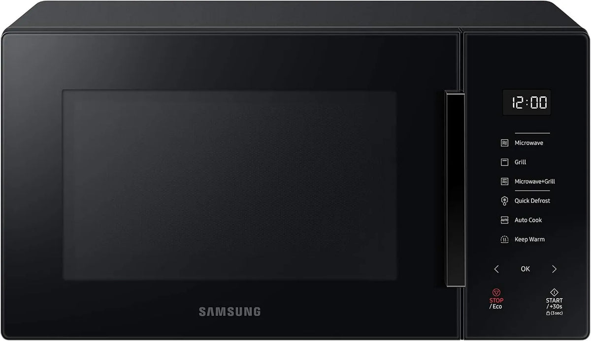 Samsung, MG23T5018AK Kuchenka mikrofalowa, 23 l, 1100 W, mikrofalówka, czarny, automatyczne gotowanie i Deser, szkło