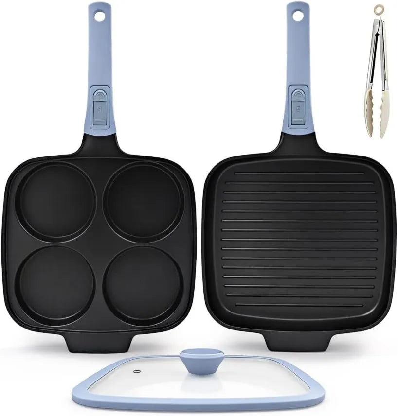 Bobikuke, Piec do grillowania, niebieski, naczynia kuchenne, 2 Piece z Oeufami i piec grillowy