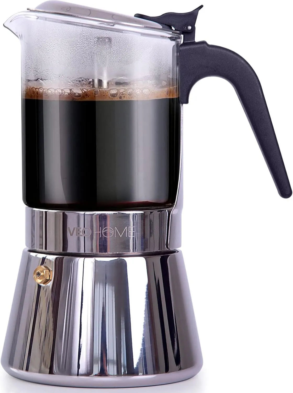 VeoHome, Zmywarka do naczyń, stal nierdzewna, Włoski ekspres do kawy w szklanej i nierdzewnej 360 ML, 7 filiżanek
