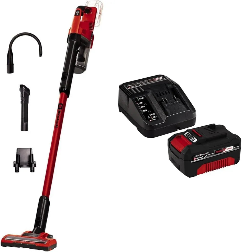 Einhell odkurzacz pionowy, SV 18 Odkurzacz, 0, 6 l, 18 V, duży zbiornik, ładowarka i akumulator 4.0Ah