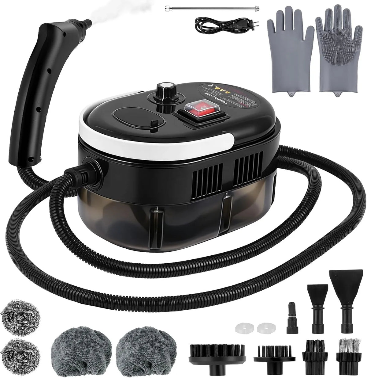 VeftBltrem myjka parowa, Grzejnik elektryczny, 2500 W, 15 s czyszczący, przenośny, para, 1200 ml, 6 prędkości, Sprayer, 4.5 Bar