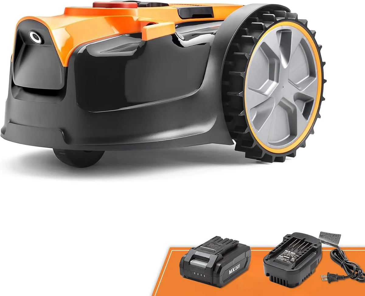 Robot koszący, 80 m², zasilanie akumulatorowe, automatyczne koszenie trawnika
