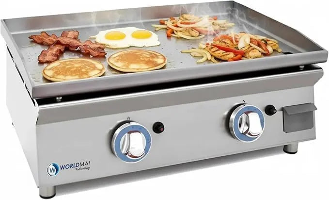 Worldmai, Produkt Plancha Profesjonalny Gaz LUX 60 cm w stali laminowanej. Plancha z konstrukcją INOX dla kuchni przemysłowej, MBH, Bar i Restauracja