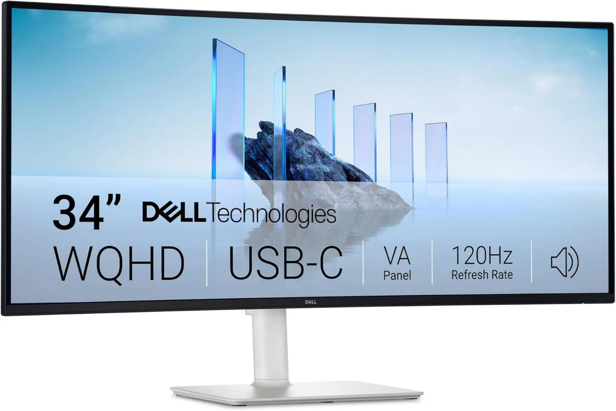Dell monitor komputerowy, S3425DW Monitor, 34 cale, 1 ms, 120 Hz, HDR, WQHD, płyta VA, HDMI, USB, HDR10, 3-letnia gwarancja, AMD FreeSync Premium, 1ms, 2 USB- C