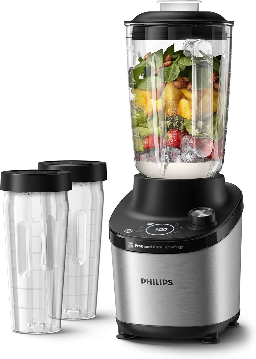 PHILIPS blender kielichowy, HR3760 / 10 Blender, 2 l, 1500 W, 6 programów, IPS slab, 2 gourdes Tritan, App, 2 l + 2 gourdes HR3760/10