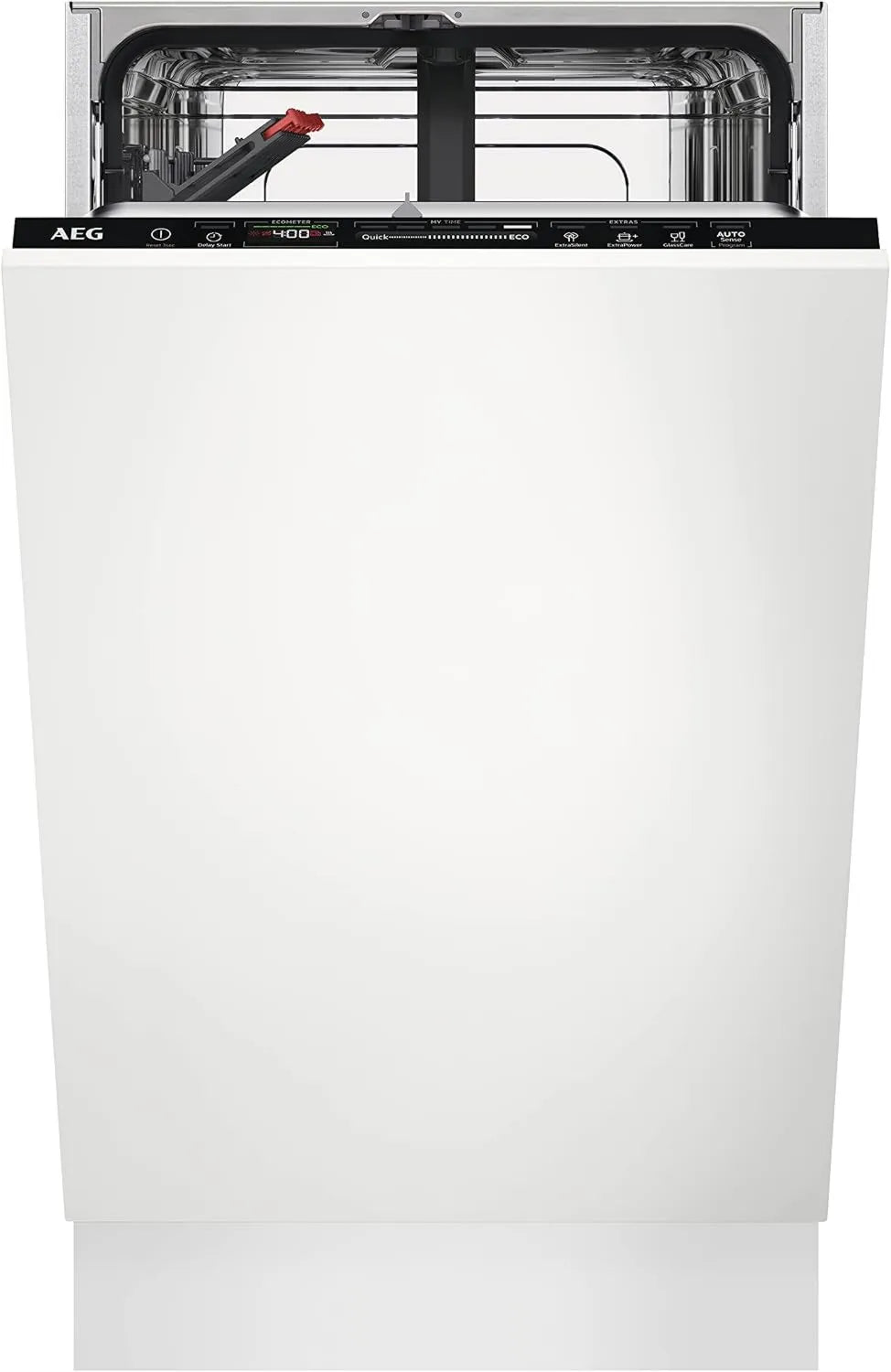 AEG FSE73407P zmywarka, 45 cm, w pełni zintegrowana zmywarka do naczyń, kosz na sztućce, wyświetlacz QuickSelect, wybór czasu startu, zatrzymanie wody
