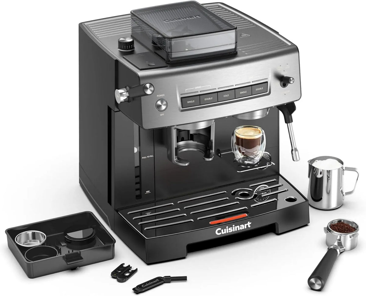 CUISINART, Mech mleczny, 2, 2 l, emulgator mleka, duży zbiornik, 20 bar, Mill 16 ustawień, CUSINART ® Espresso