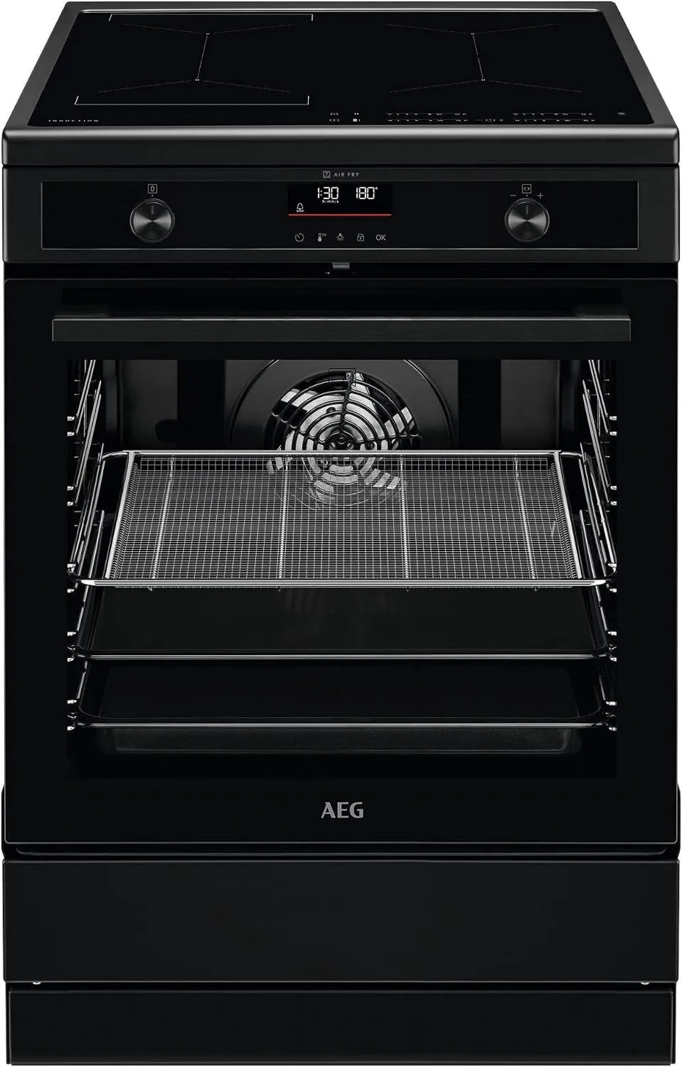 AEG kuchenka z piekarnikiem, CIB6499APB Naczynia kuchenne z piekarnikiem, 60 cm, dotyk, blokada, grill, Hob2Hood, Pyroliza - Autoczyszczenie, SoftClocking, Ekran z zegarem, Bezpieczeństwo