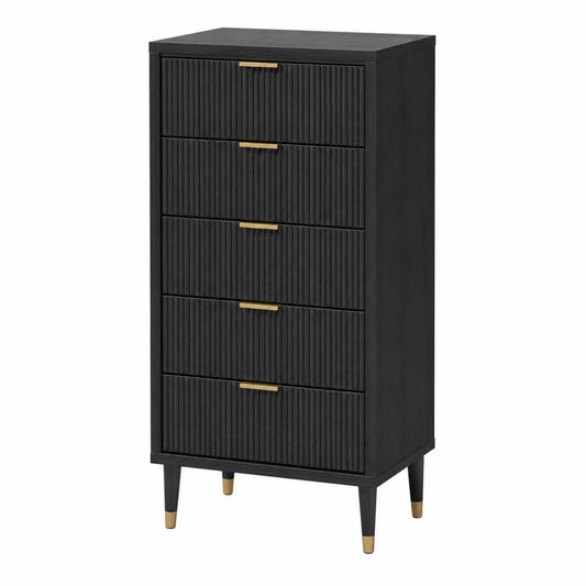 Komoda z 5 szufladami Czarny MDF
