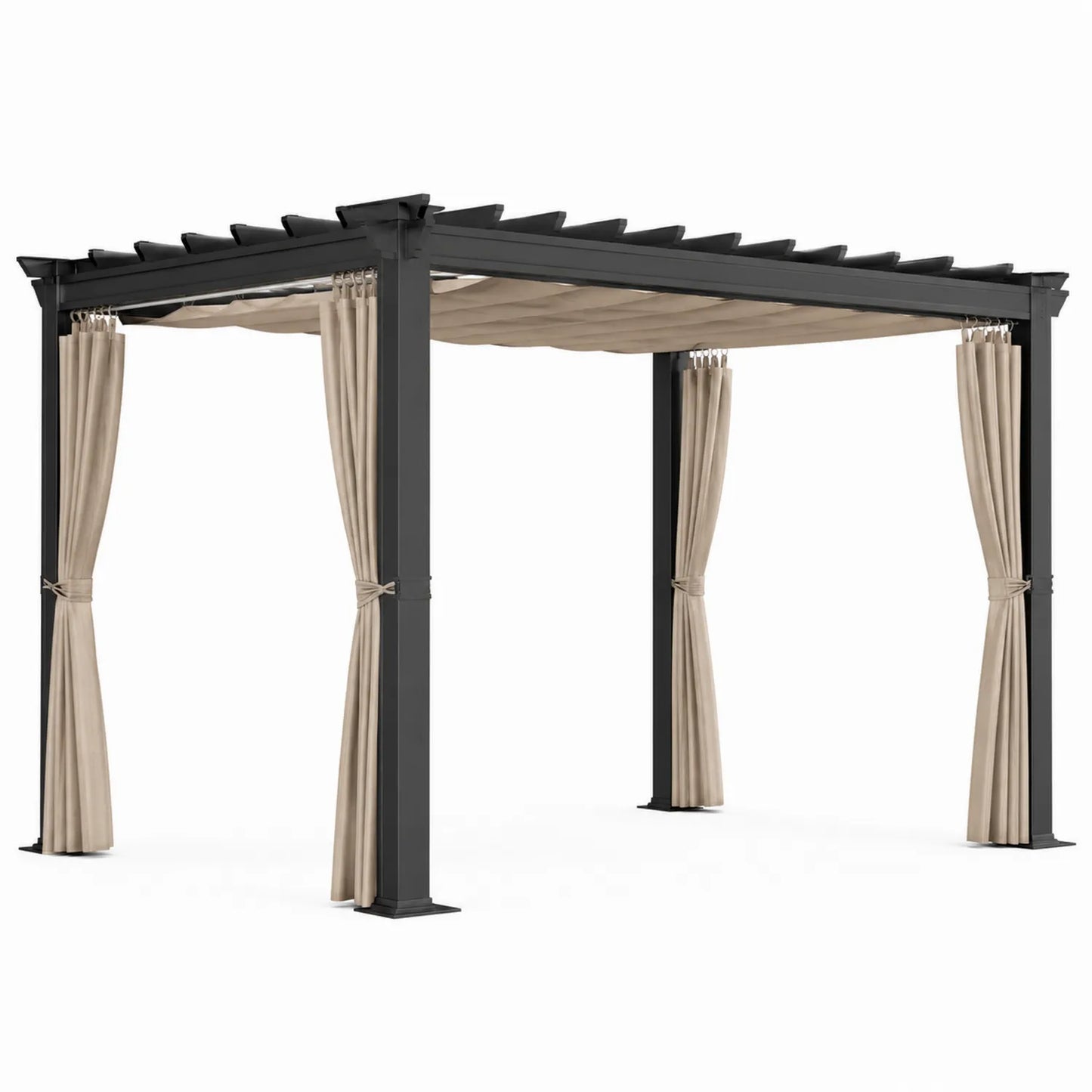 Metalowa pergola z zadaszeniem beżowym 300x400x250 cm