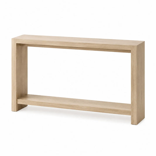 Konsola prostokątna z drewna w kolorze dąb 120x30x80 cm