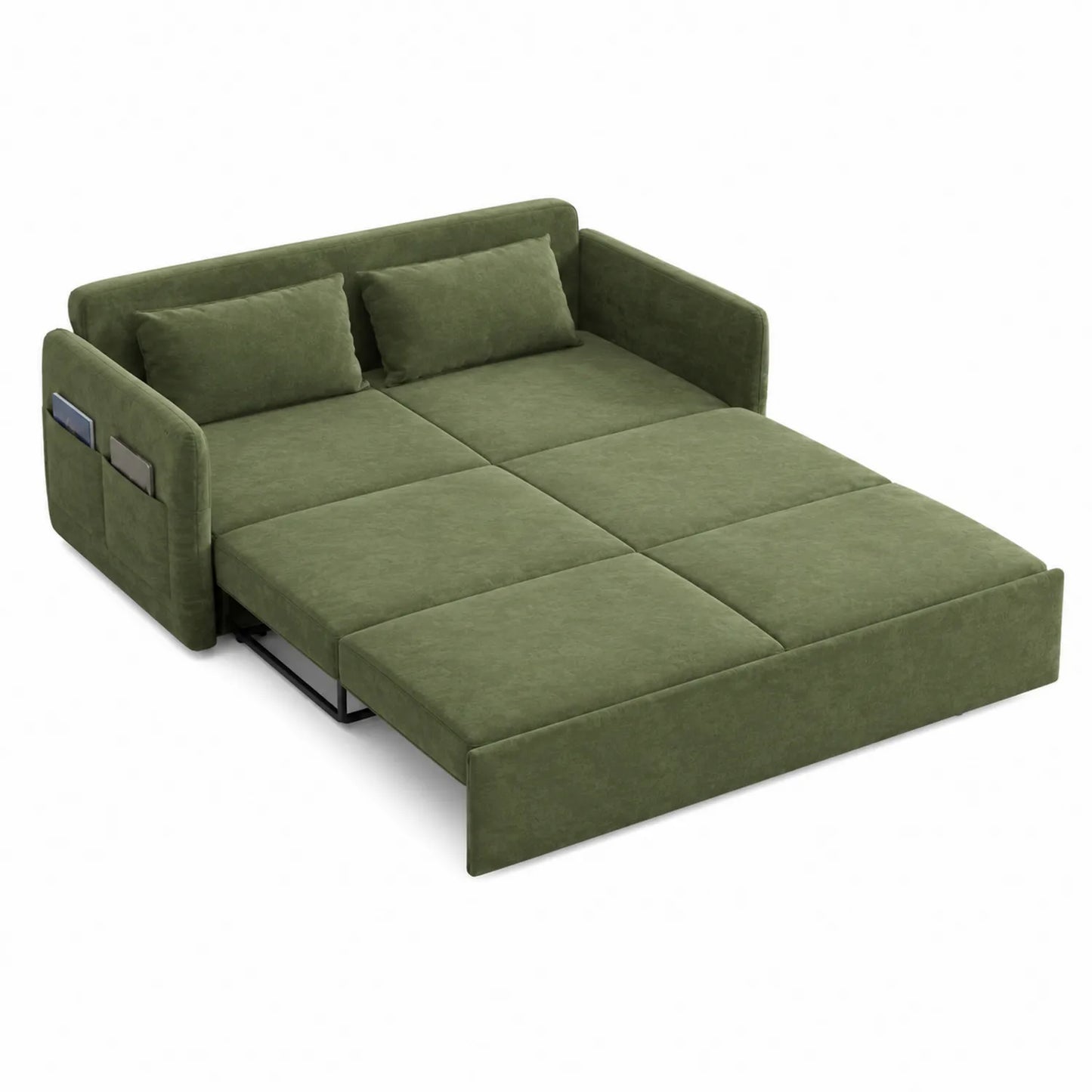 Rozkładana sofa z mikrofibry zielona 200x150 cm