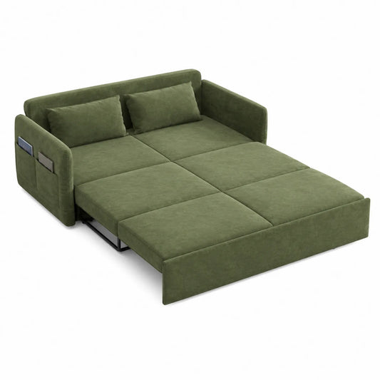 Rozkładana sofa z mikrofibry zielona 200x150 cm
