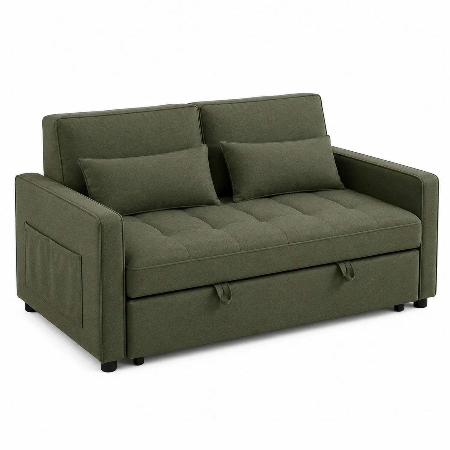 Rozkładana sofa z tkaniny w kolorze Zielonym 180x85x75 cm