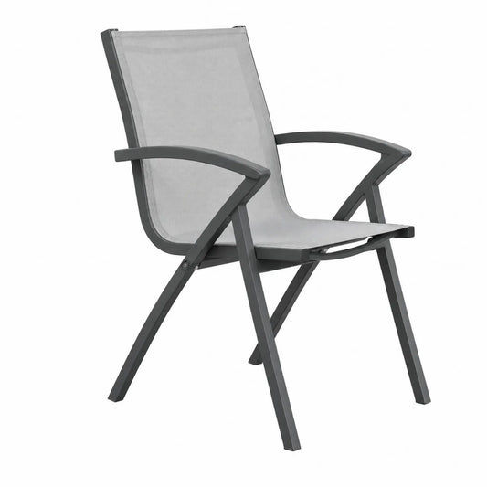 Krzesło ogrodowe aluminiowe siatkowe 90cm Szare