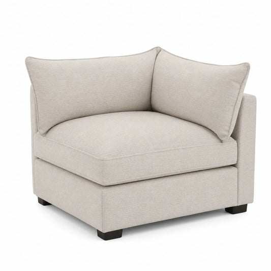 Narożna sofa z tkaniny lnianej kremowy 85x85x70 cm