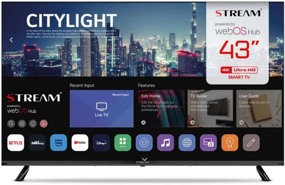 LG telewizor Smart TV, HDR10, Stream System, WebOS TV Smart 43' 8.1, Magic Remote Control, sterowanie głosowe kompatybilne z, Thinq AI + Alexa