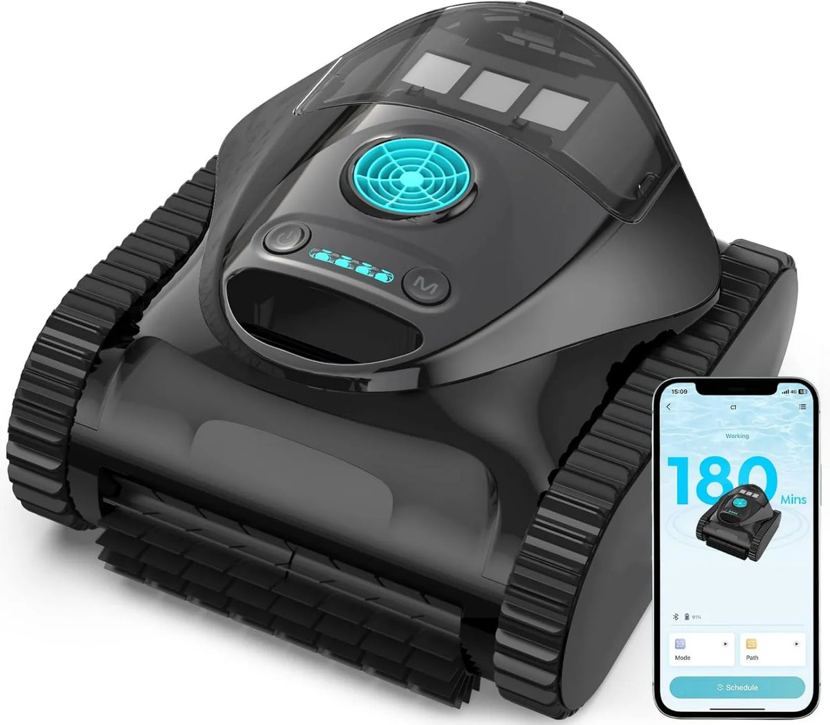 BRINBO, Robot, czyszczący basen robot, 150 m, 7 trybów, do wody słodkiej i słonej