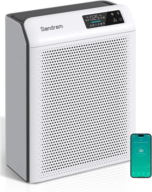Sandrem oczyszczacz powietrza, CADR 300 H13 Filtr, 300 m3 / h, dekoracja pokoju dziennego, cichy, dekoracja pokoju Office Lounge
