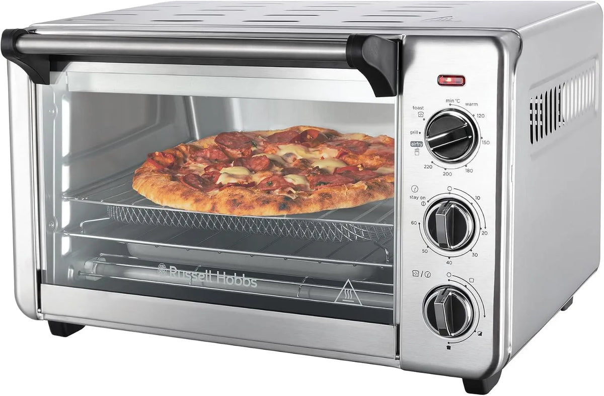 Russell Hobbs mini piekarnik, 5en1 Elektryczny do pizzy, 30 cm, 20 l, grill, kompaktowy, 26680- 56, Mini cztery powietrze frytkownica, toster, 5in1: smażenie oleju