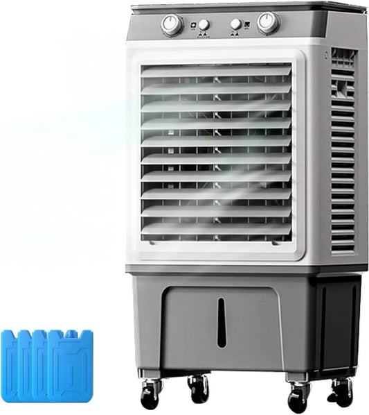 WPWSDWMX klimatyzator przenośny, Klimatyzator, 30 l, 3 prędkości, cicha, 25 m², Klimp z 4 blokami lodu, Odświeżacz powietrza