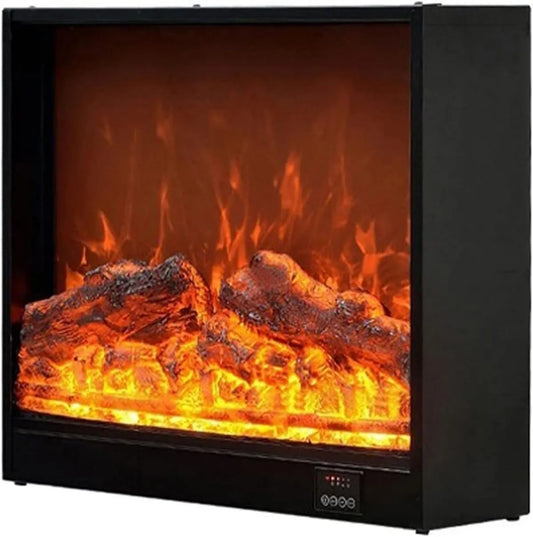 WAOCEO kominek elektryczny, Elektryczny grzejnik, 1500 W, wbudowany, efekt 3D, 3D dynamiczny płomień realistyczny, 750 / 1500 W Ścieżka dekoracyjna
