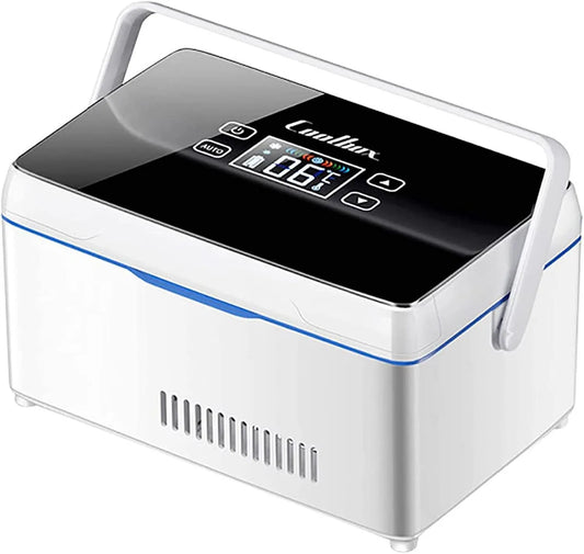 CGLYYDS, Elektryczna chłodnia, USB, transport insuliny i leków, przenośna mini lodówka, 2 * bateria, lodówka z insuliną