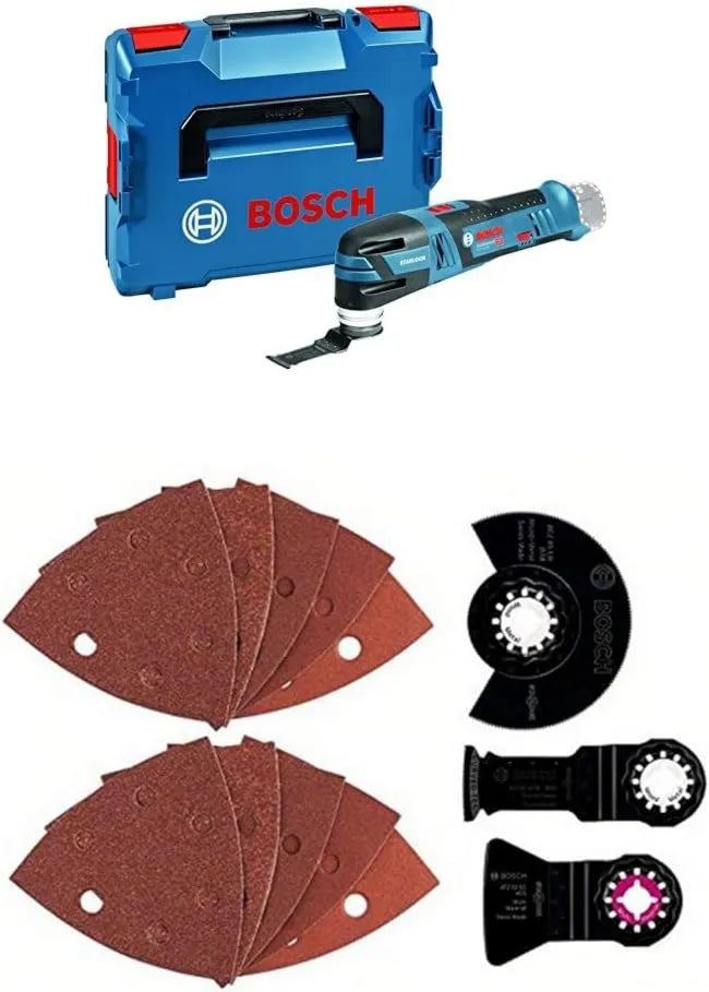 Bosch BOXX 102, Professional 12 V System Multi Cutter GOP 12 V-28, w zestawie uchwyt narzędziowy Starlock, + 13-częściowy zestaw uniwersalny Starlock