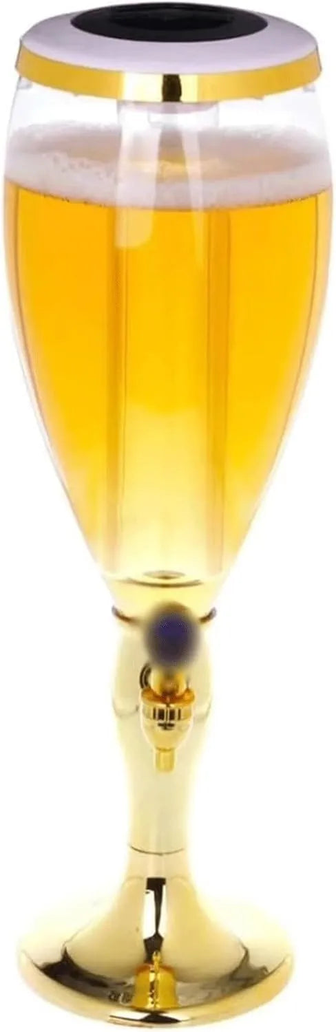 XZDEAIR, Produkt na zwiedzanie napojów handlowych z diodami LED i kostki lodu, ABS Beer Tower Ice Reservoir z wylewaniem łyżki, dystrybutor napojów