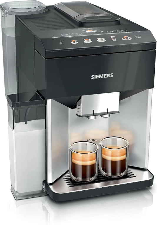 SIEMENS automatyczny ekspres do kawy, EQ500 TQ513D01 Mchnienie mleka, 1500 W, Emulgator mleka, Duży zbiornik, Para, Czarny, Automatyczne czyszczenie pary