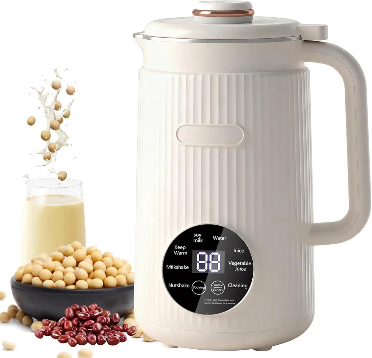 Clickovia, Maszyna do mleka, maszyna do mleka roślinnego i mleka orzechowego, 200 ml, licznik, utrzymanie ciepła, do mleka migdałowego