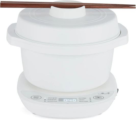 Yum Asia ryżowar, Ninja 220- 240 V kuchenka, elektryczna kuchenka wielofunkcyjna, elektryczna kuchenka ryżowa, 0, 18 l, 3 programów, 240 V, biały 220-240 V