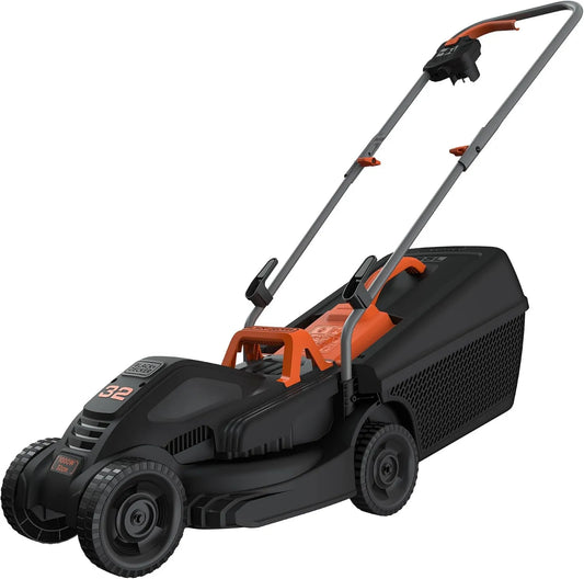 BLACK+DECKER, czarny+DECKER czarny+DECKER czarny+DECKER czarny+DECKER Czarna + Decker BEMW351-QS 1000 W 32 cm lekka kosiarka elektryczna z 3 regulowanymi wysokościami i 30 l maszyna do odzyskiwania trawy