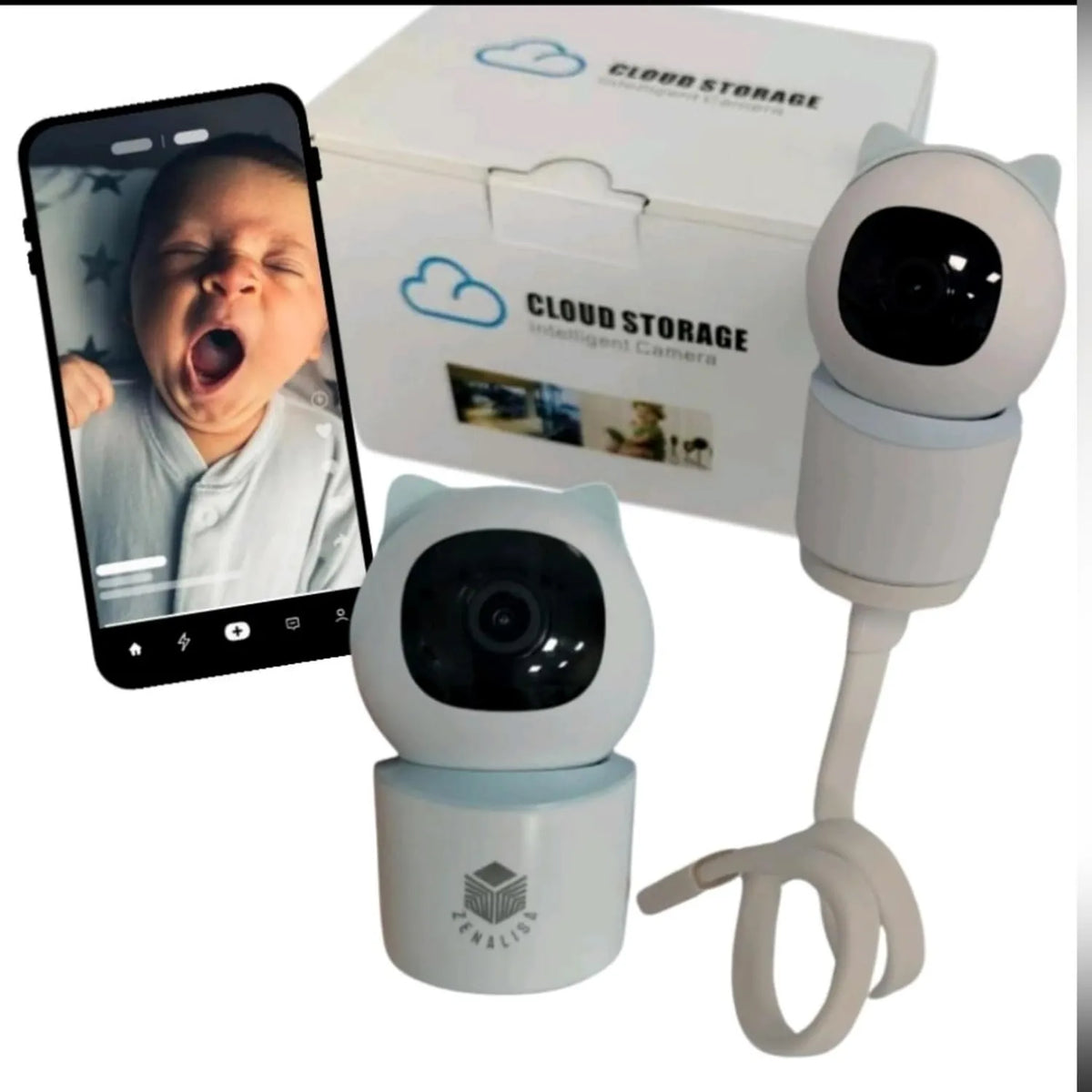 Zenalisa, Babyphone, Wsparcie, Czujnik, Monitor wideo dla dzieci, WiFi, Bluetooth