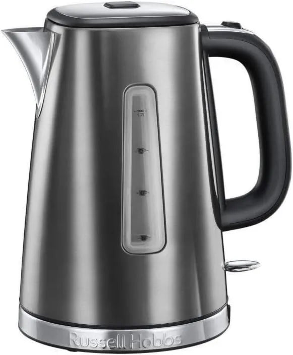 Russell Hobbs, czajnik elektryczny, 1, 7 l, 2400 W, zdejmowalny, stal nierdzewna, szary, Luna nierdzewny Grey, 23211- 70